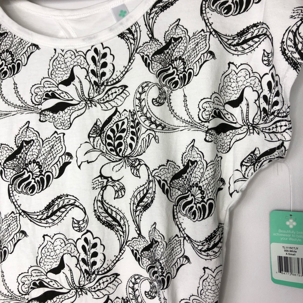 TULAH Black & White Short Sleeve Top NWT - XS - Picture 2 of 5